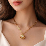 Golden Shell Pearl Necklace