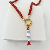 Lucky Carnelian Fish necklace