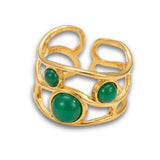 Natural Green Jade Band Ring