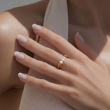 Twisted Gold Plated Freshwater pearls Ring
