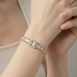 Bold Link Wide Chain Zircon Bracelet
