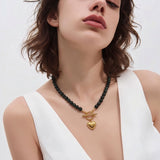 Emeral May Birthstone Heart Pendant Necklace