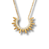 Crystal Sunburst Pendant Necklace