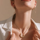 Crystal Sunburst Pendant Necklace