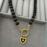Devotion Stone Heart Pendant Necklace