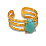Natural Turquoise Crown Ring