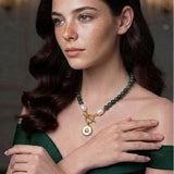 Moss Agate&Freshwater Pearl Necklace
