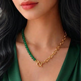Green Chalcedony Agate Necklace