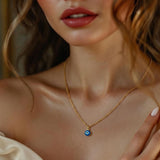 Midnight Blue Evil Eye Locket Necklace