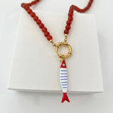 Lucky Carnelian Fish necklace