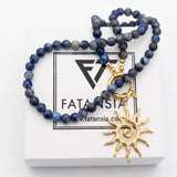 Lapis Lazuli Sunburst Necklace: SUN&STONE