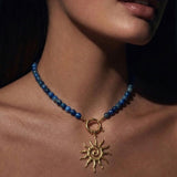Lapis Lazuli Sunburst Necklace: SUN&STONE