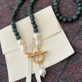 Natural Emerald and Freshwater Pearls Necklace