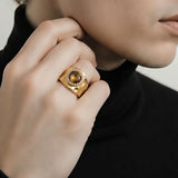Gold chunky Diamond Ring