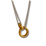 Statement Hoop Pendant Double Stacked Necklace