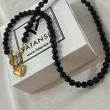 Emeral May Birthstone Heart Pendant Necklace