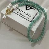 An Amazonite and Freshwater Pearl Necklace