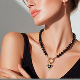 Devotion Stone Heart Pendant Necklace
