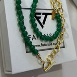 Green Chalcedony Agate Necklace