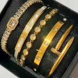 Classic Gold Bracelets Stack Non-Tarnish