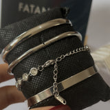 Stylish Silver Bracelets Stack Non-Tarnish