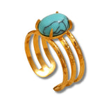 Natural Turquoise Crown Ring