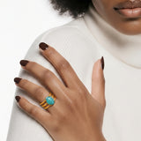 Natural Turquoise Crown Ring