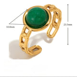 Natural Jade Stone Cuff Ring