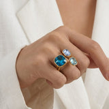 The Blue Zirc Gold Fusion Ring
