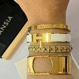 Luxurious Four Bracelets Stack Non-Tarnish