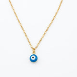 Midnight Blue Evil Eye Locket Necklace