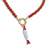 Lucky Carnelian Fish necklace