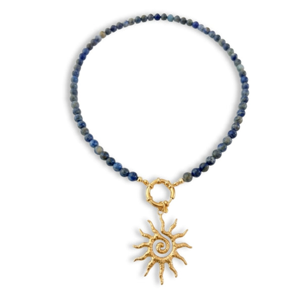 Lapis Lazuli Sunburst Necklace: SUN&STONE