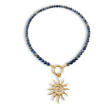 Lapis Lazuli Sunburst Necklace: SUN&STONE