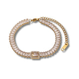 Bold Link Wide Chain Zircon Bracelet