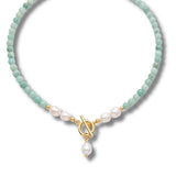An Amazonite and Freshwater Pearl Necklace