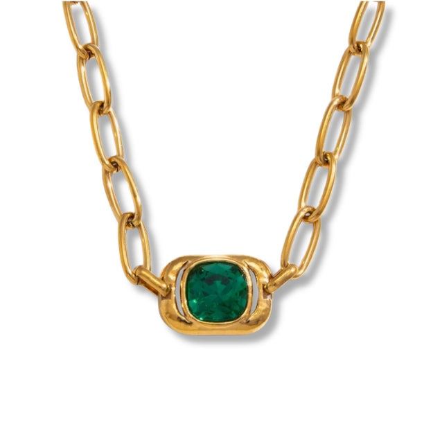 Gold Glass Choker Necklace