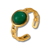 Natural Jade Stone Cuff Ring