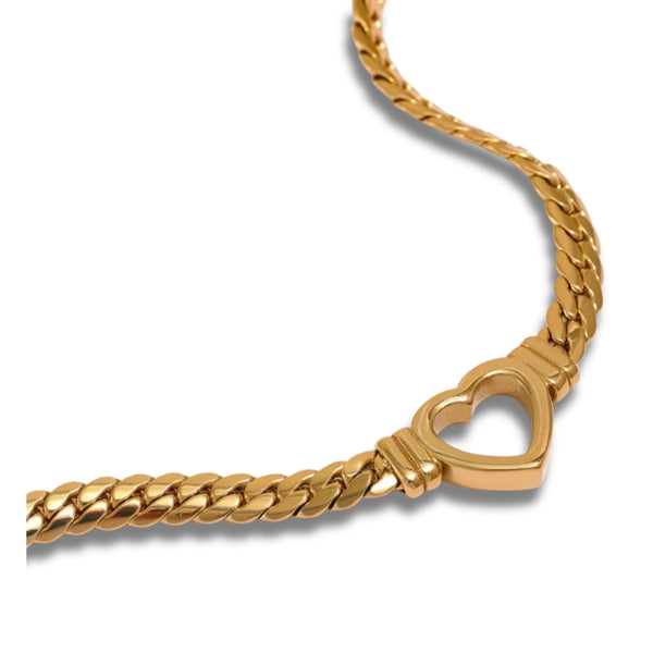 Golden Heart Choker Necklace