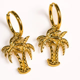 Coconut Tree Hoop Earings