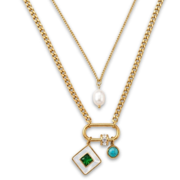 Amazonite & Freshwater pearl Necklace