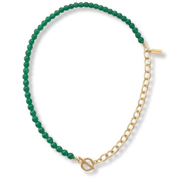Green Chalcedony Agate Necklace